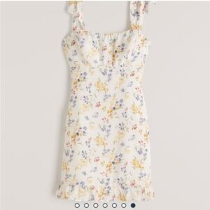 Abercrombie & Fitch Faux Silk Floral Tie-Strap Mini Dress